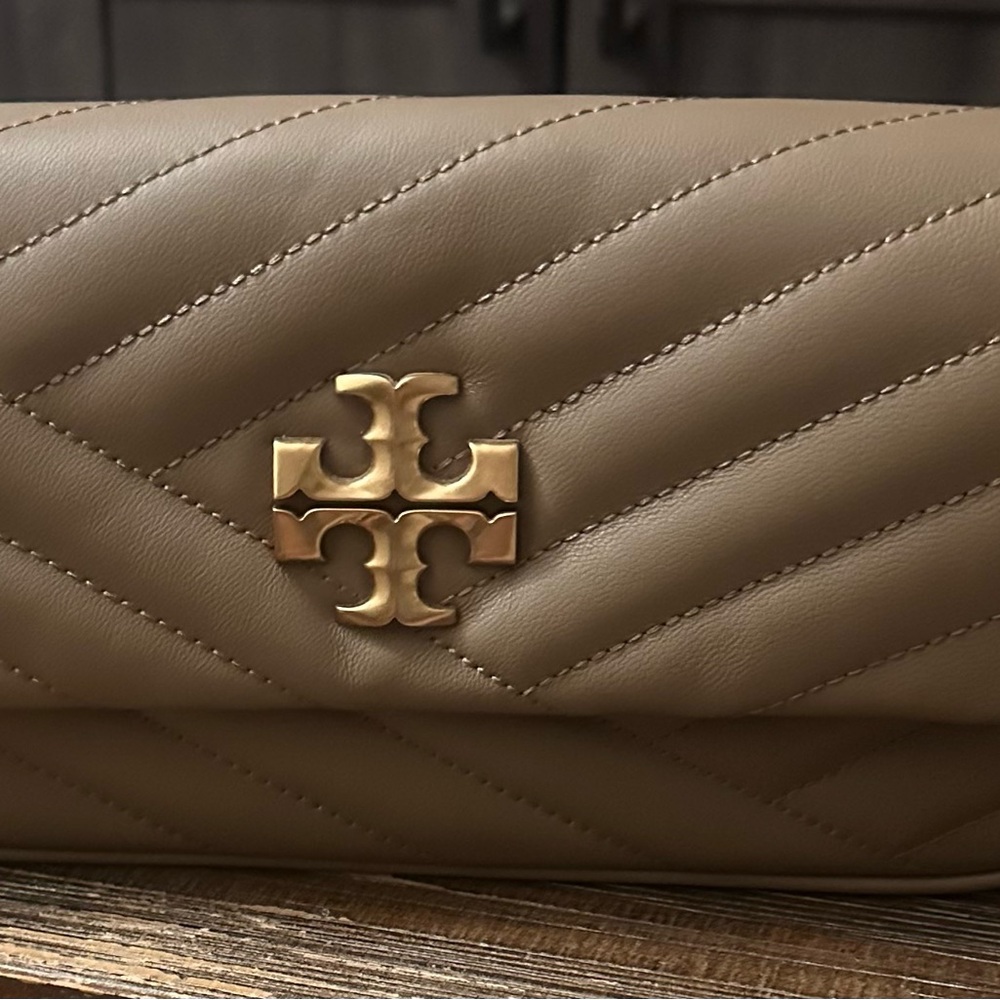 Tory Burch Brown Quilted Clutch
